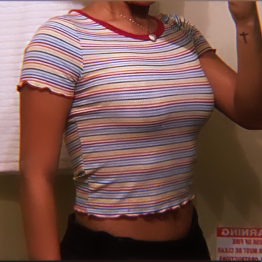 forever 21 rainbow crop top